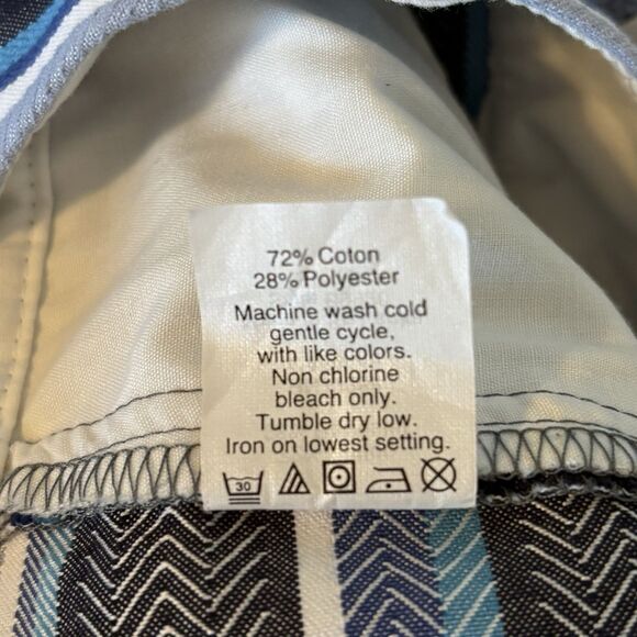 J Crew Blue Navy Striped Flat Front Chino Shorts Size 0, Low Rise Waist‎ 30” NEW - Picture 9 of 10